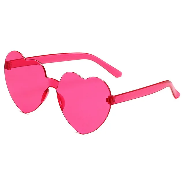 Nouveautés Lunettes de soleil en forme de cœur sans monture pour femmes, roses, pour adultes, pour mariage, enterrement de vie de jeune fille, cadeaux de Saint-Valentin_voghion.com