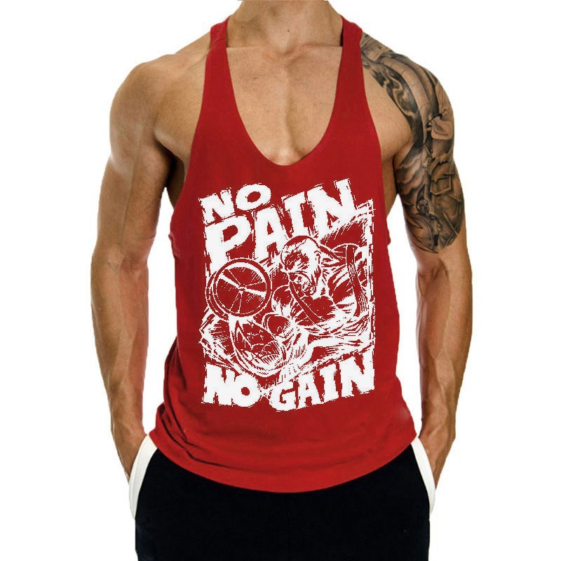 Men's Fitness Tank Top Summer Sports Training Muscle Vest European Size Racerback Vest_voghion.com