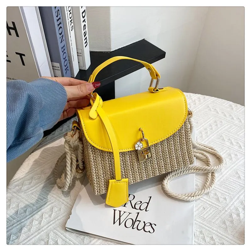 Woven Single Shoulder Crossbody Bag Premium Texture Small Square_voghion.com