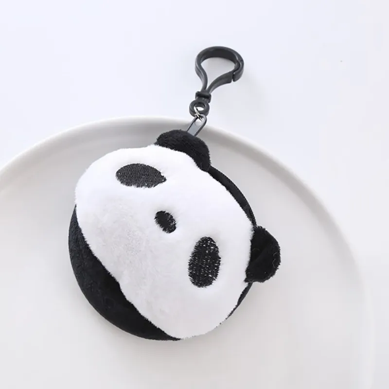 Monedero con cremallera y diseño de panda de peluche, miniauriculares con cable USB, ideal como regalo de cumpleaños para niños._voghion.com