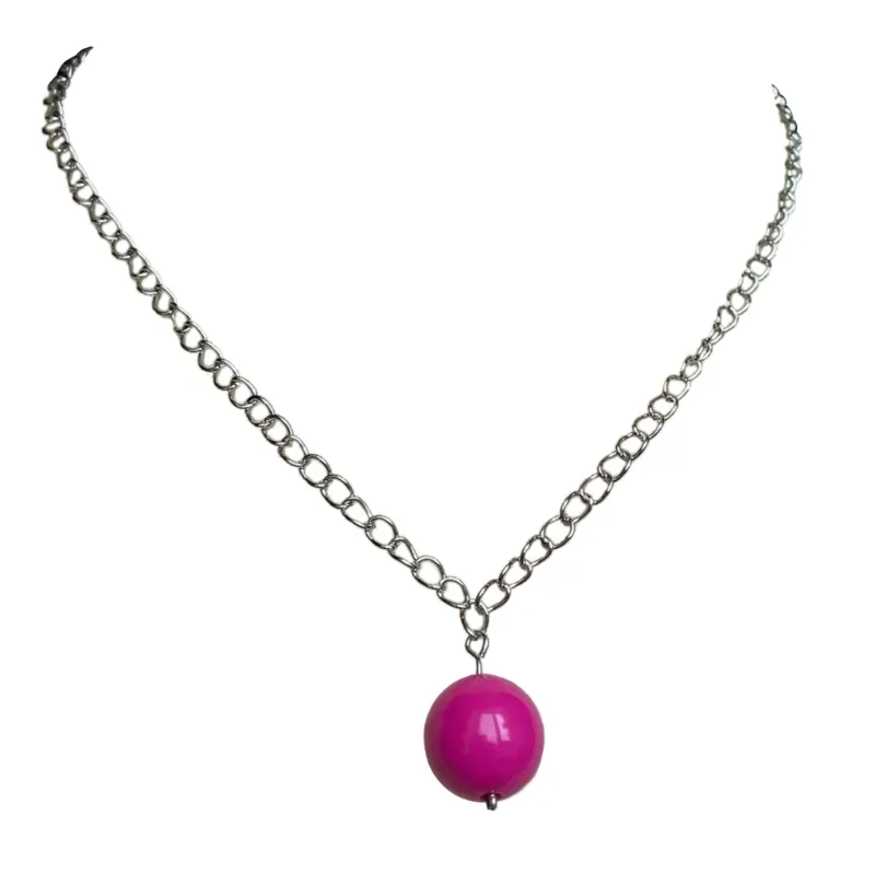 Colliers pendentifs Collier en résine élégant avec breloque boule colorée Chaîne de cou à la mode_voghion.com