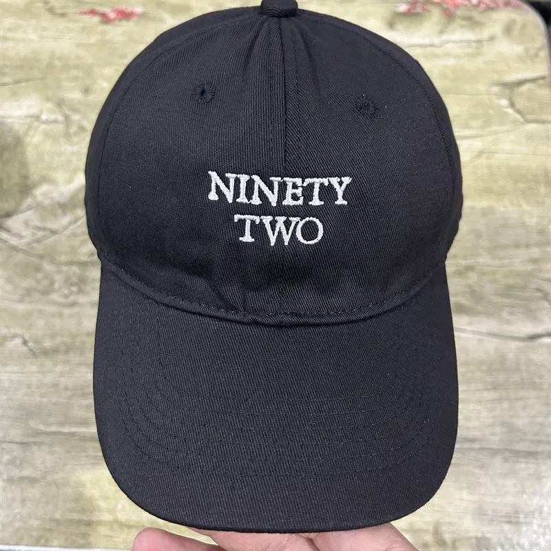 2024 Ball Caps Freen Becky Same Letter NINETY TWO Hat Cotton Pure Black Baseball Cap Sun Visor Protection 230830 Great_voghion.com