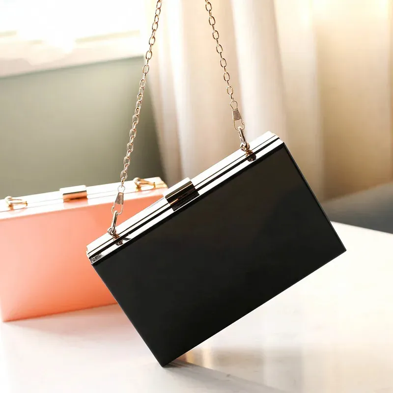 Şeffaf Akrilik Kutu Akşam Çantaları Kadın Butik Zincir Şeffaf Kadın Clutch Çanta Çanta ve El Çantaları Düğün Parti Ins_voghion.com