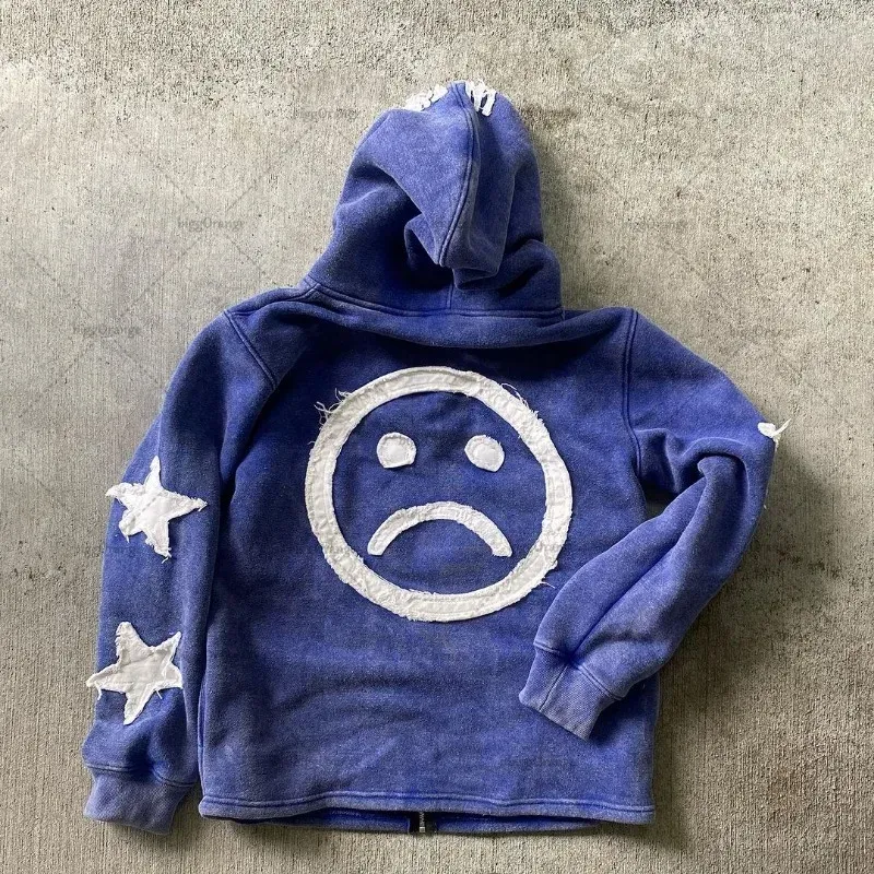 Herren Y2k Casual Retro Gothic Hoodies Europäische und amerikanische Buchstabenstickerei Übergroßer Hoodie Damen Y2K High Street Paarmantel Retro Loose_voghion.com