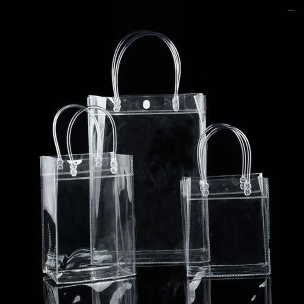 2024New Clear Purse Handbag For Lady Eco Friendly Flower Tote Shopping Reusable Waterproof PVC Shoulder Shopper Bag_voghion.com