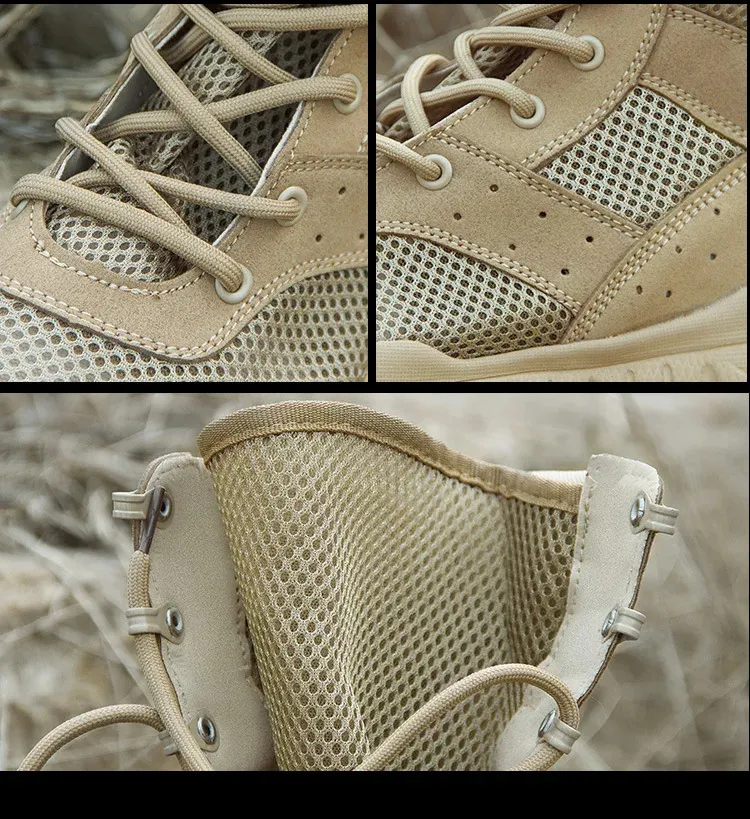Uomo Donna Ultraleggero Scarpe da Arrampicata all'Aperto Tattico Allenamento Esercito Estivo Traspirante Mesh Escursionismo Desert Boots 240612_voghion.com