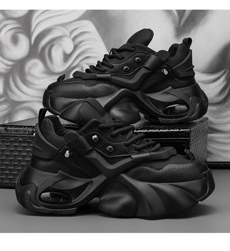 2024 Malé bílé boty Black Knight Nové boty s větruodolnou silnou podrážkou Inner Elevation Casual Work Daddy Shoes_voghion.com