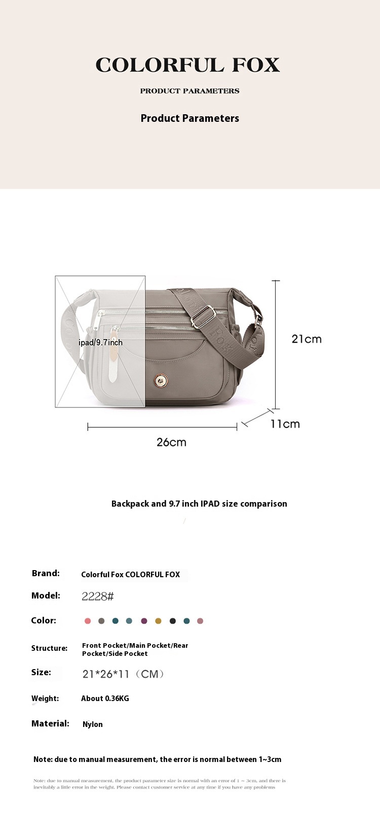 Borsa a tracolla donna multitasche grande borsa a spalla in nylon_voghion.com