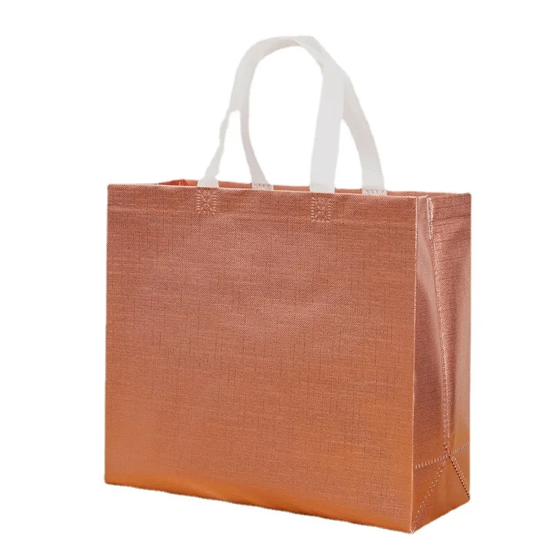 Non Woven Shopping Laser Glossy Reusable Grocery Tote With Handle Glitter Gift Bag Favor Goodie Package Bags_voghion.com