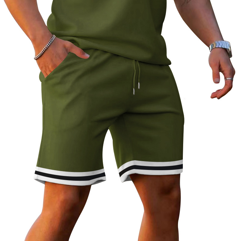 2024Cross-border Summer European And American Lapel Collar Short-sleeved Shorts Two-piece Set Sports And Leisure Men's Suit_voghion.com