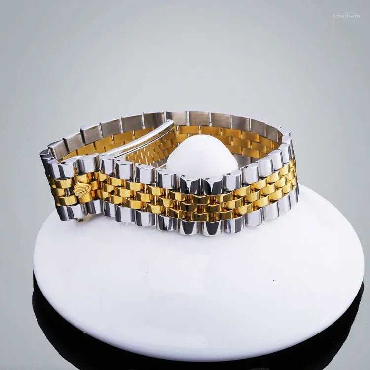 Bangle Punk Style Stainless Steel Bracelets Fashion Crown Men Women Bangles Chain Link Pulseira Lover's Jewelry_voghion.com