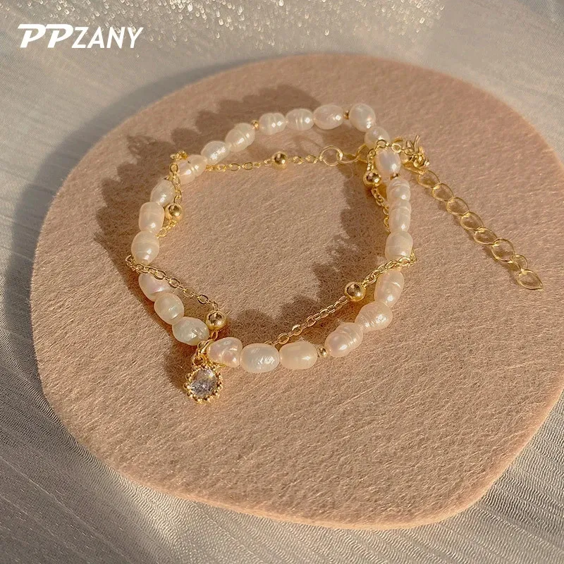 Charme Armbänder Mode Multi Layer Perle Zirkon Gold Farbe Koreanische Schmuck Party Mädchen Elegante Handgelenk Zubehör Für_voghion.com