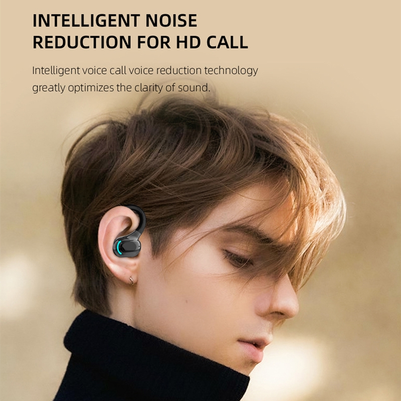 Auricolare Bluetooth V5.2 appeso all'orecchio in esecuzione ascolto canzone impermeabile wireless mini stereo HIFI con microfono riduzione del rumore auricolari_voghion.com