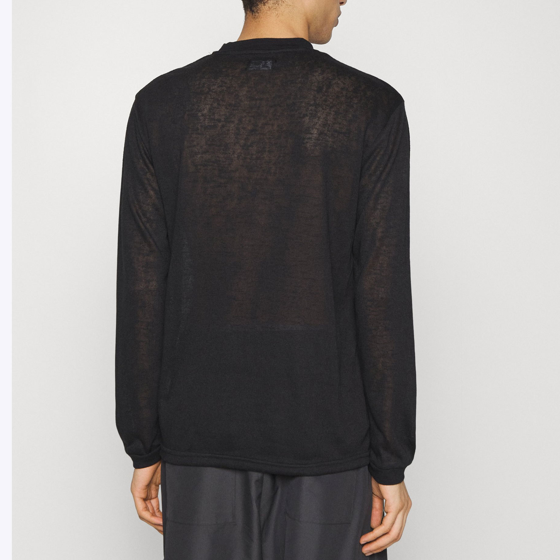 Herrenbekleidung Dünnes T-Shirt Halbtransparentes Oberteil Rundhals Langarm-T-Shirt Lockeres großes Klimatisierungshemd Unterhemd_voghion.com