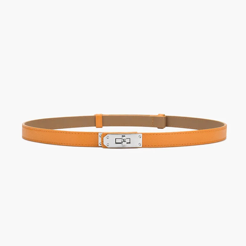 Curele pentru bărbați, din piele de designer, subțire, netedă, cu cataramă unică, versatilă, pentru rochii de blugi, pentru femei, pentru petreceri, culoare pură_voghion.com
