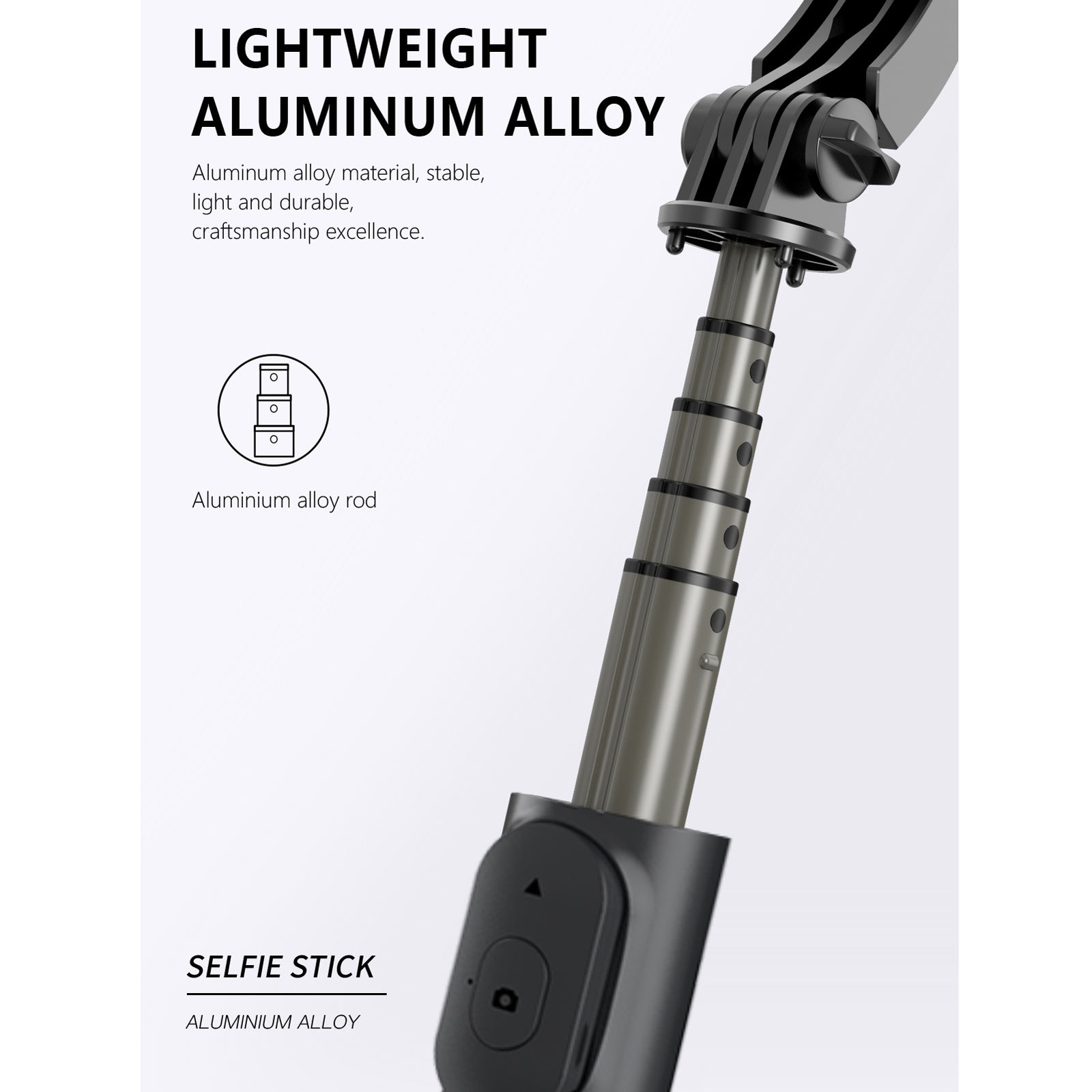 Q03S Supporto per telefono cellulare con treppiede per selfie stick Bluetooth con luce di riempimento (bianco)_voghion.com