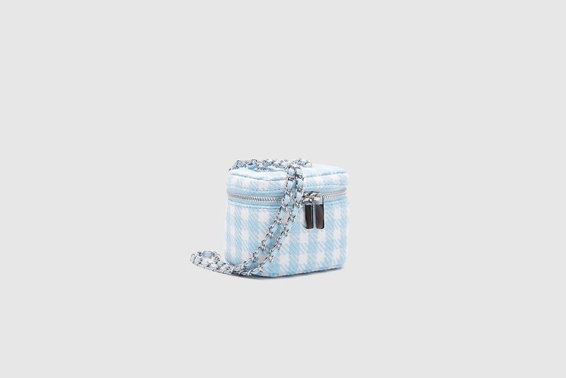 UR Fashion Damentasche 2023 Neue karierte Boxtasche Kleine frische süße Stilkette Umhängetasche Mini Kosmetiktasche_voghion.com