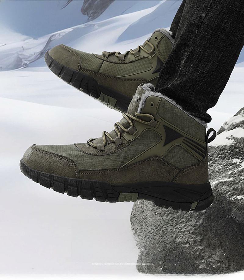 Grensoverschrijdende antislip wandelschoenen in grote maten, sneeuwfleece-verdikte sneaker, waterdicht, koudebestendig, warm, hoog model katoen_voghion.com