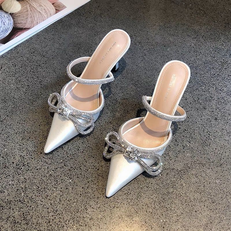 Sommarmode Rhie Dia Butterfly-Knot Sandaler Höga klackar Tå-tofflor Dam Pumps Party Bröllop Bg Skor_voghion.com