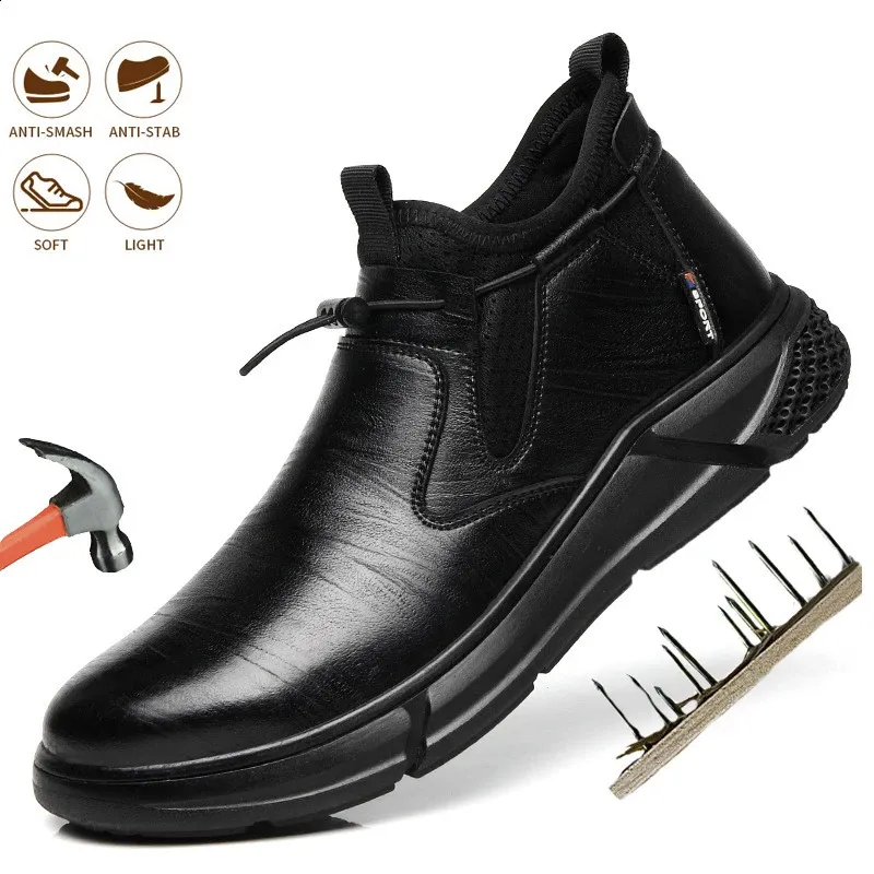 Fashion steel hats mens non destructible work boots protective anti perforation safety shoes 240918_voghion.com