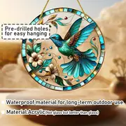 20,3 x 20,3 cm Traumfänger mit Kolibri und Blumenmotiv – doppelseitiges, leuchtendes Acryl. Perfekte Dekoration für Fenster, Wände und Garten. Kein Strom nötig. Tolles Weihnachtsgeschenk für Mütter._voghion.com