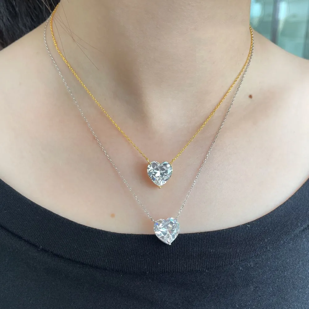 S Sterling Sier Love Heart Designer Necklaces For Women Big Austrian Crystal Charm Sailormoon 3 Carats Stone Hearts_voghion.com