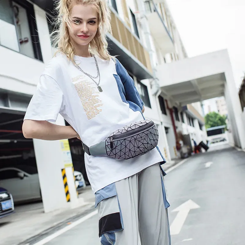 Módní svítící tašky Dámské ledvinky Kožená kabelka na hrudník Geometrická taška Ledvinky Peněženka 240815_voghion.com
