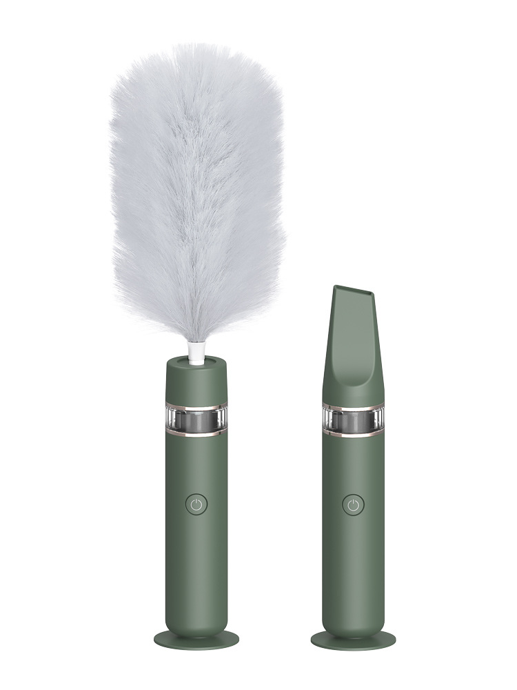 Spolverino elettrico a piuma, portatile, telescopico, spazzola per la pulizia della polvere, spolverino per mobili di casa, computer, auto, ricarica USB_voghion.com