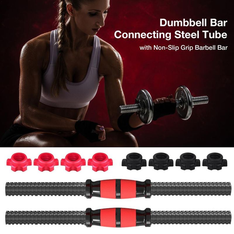 2pcs Umbbell Durable Prime Barbell Handle Dumbbell Bars for Workout Gym Weightlifting Training_voghion.com
