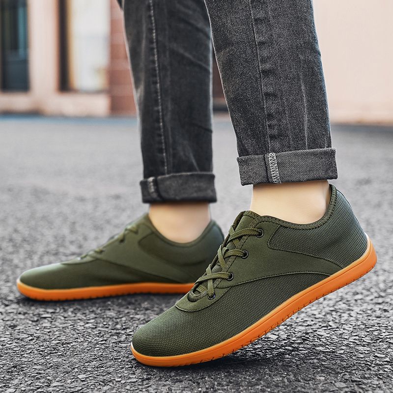 Barfotsneakers for voksne, crosstrainer, tåboks, brede, minimalistiske herresko med null droppsåle, avslappet strikkesko, stor størrelse_voghion.com