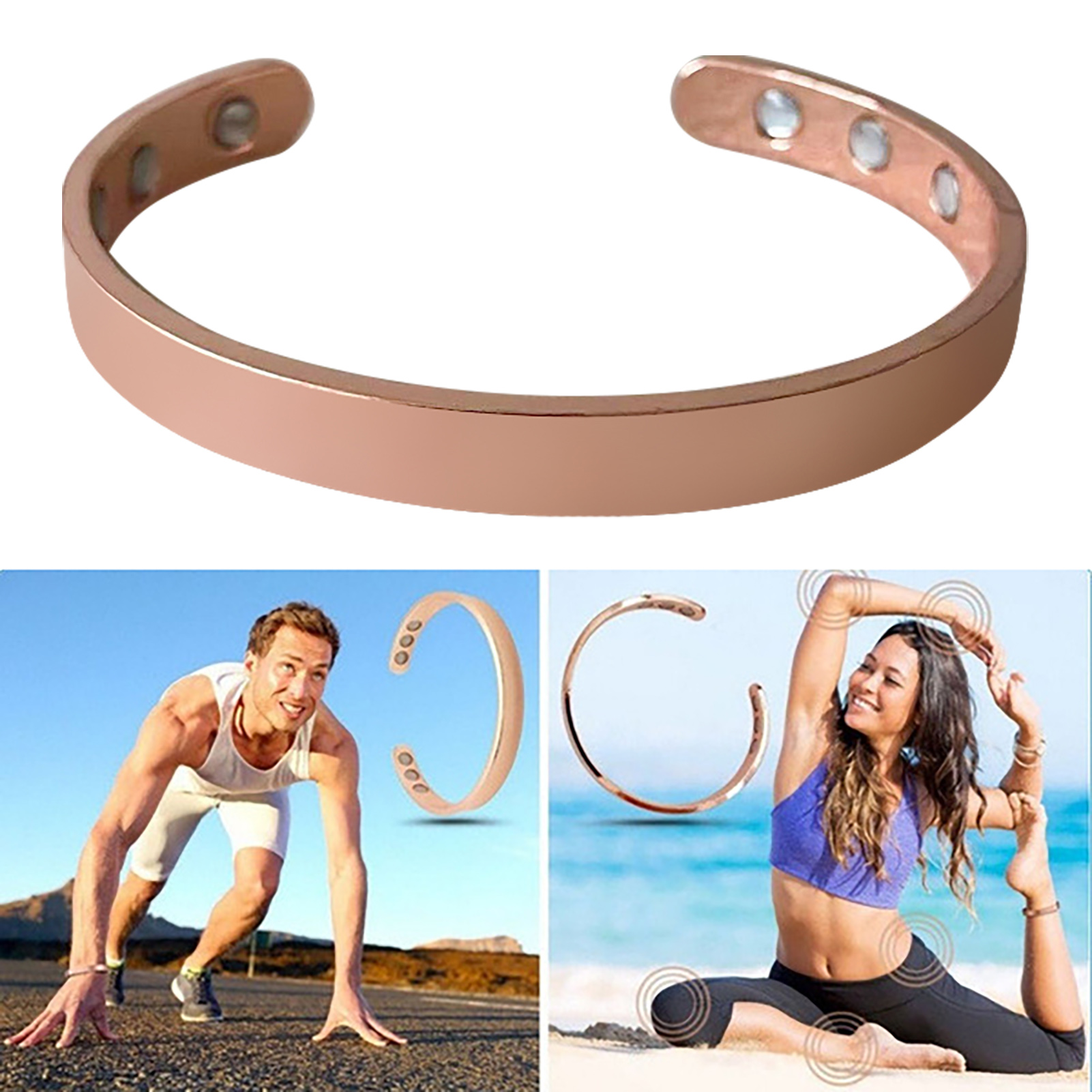 Yamaler 1Set Magnetic Therapy Bracelet Fine Workmanship Adjustable Alloy Black Health Care Magnetic Ring Birthday Gifts