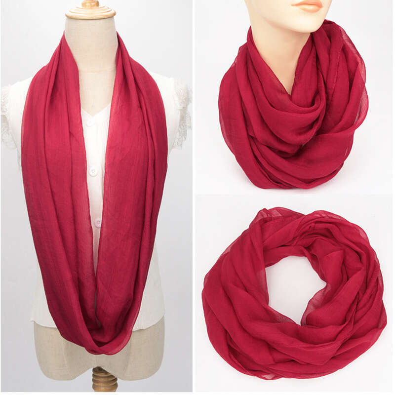 Écharpe décorative en mousseline de soie douce pour maman avec manches à basque de couleur unie_voghion.com