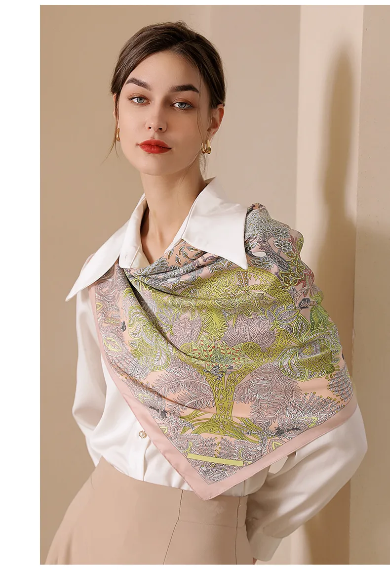 queen Of The Word 2 European Oversized Polka Dot Printed Women's Scarves With Scarf Buttons - Smooth Mulberry Silk_voghion.com