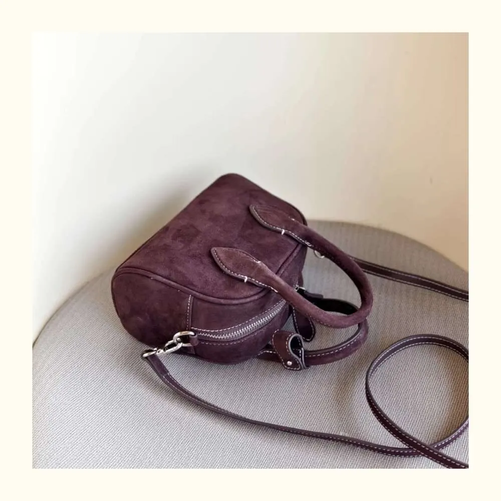 Sac à bandoulière rétro tendance en cuir véritable et daim pour femme_voghion.com