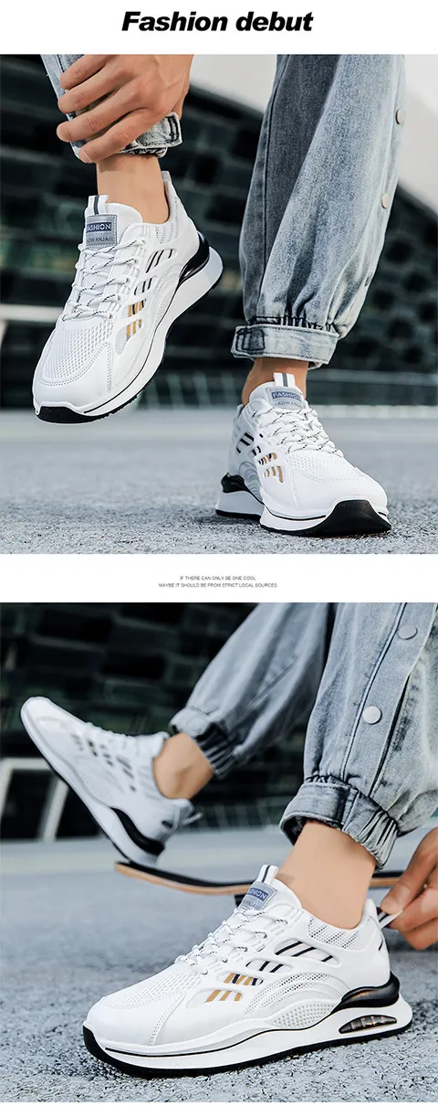 Scarpe da corsa traspiranti da uomo, nuove, in rete, sportive, stile casual, bianche, robuste, verdi, spedizione gratuita_voghion.com