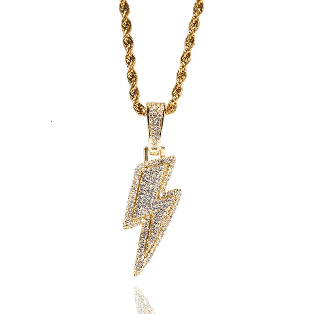 Collana con pendente fulmine moissanite oro argento sterling_voghion.com