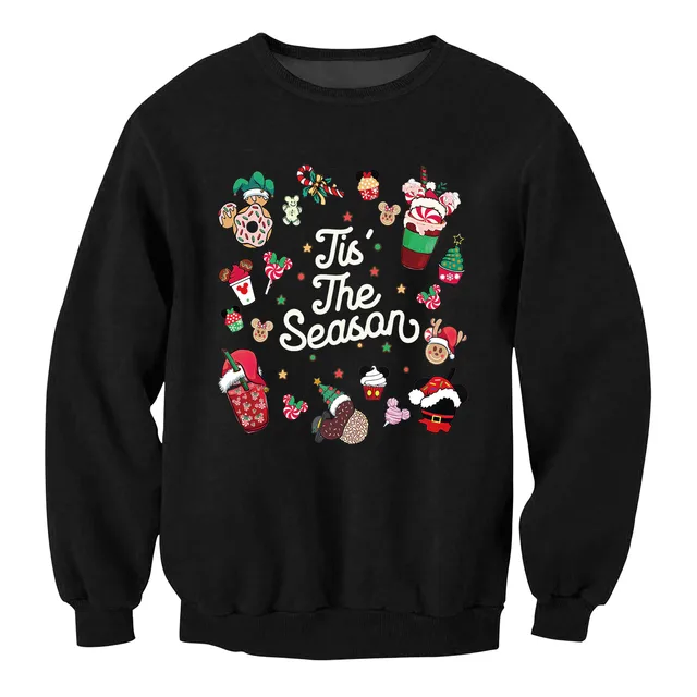 Oh Snap Lebkuchen Weihnachten Sweatshirts Frau Mann Schwarz Beige Grafik Pullover Herbst Winter Warme Tops Mode_voghion.com