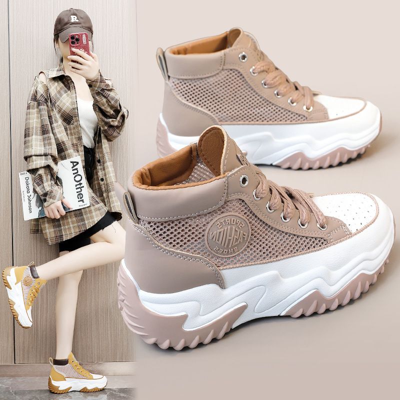 Z308 Neue Stil Weiße Schuhe frauen 2024 Sommer Atmungsaktive High-top Sneakers_voghion.com