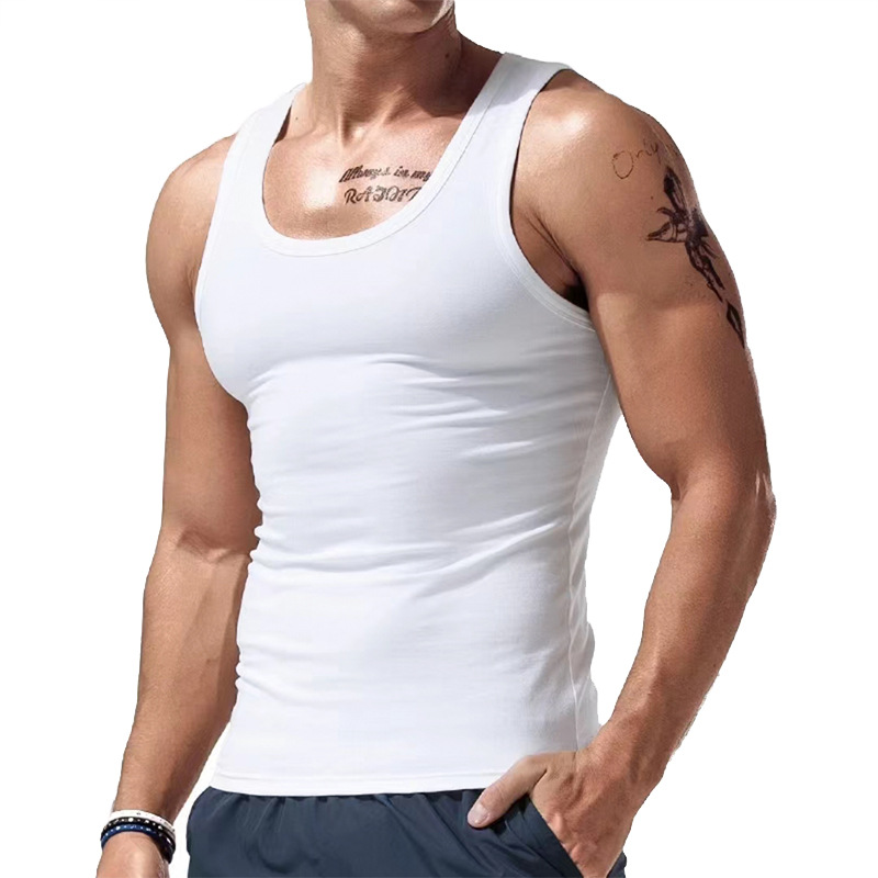Cross-border New American Style Men's Vest Wearing Trendy Hurdle Sports Fitness Men's Spring and Summer Undershirt Vest_voghion.com