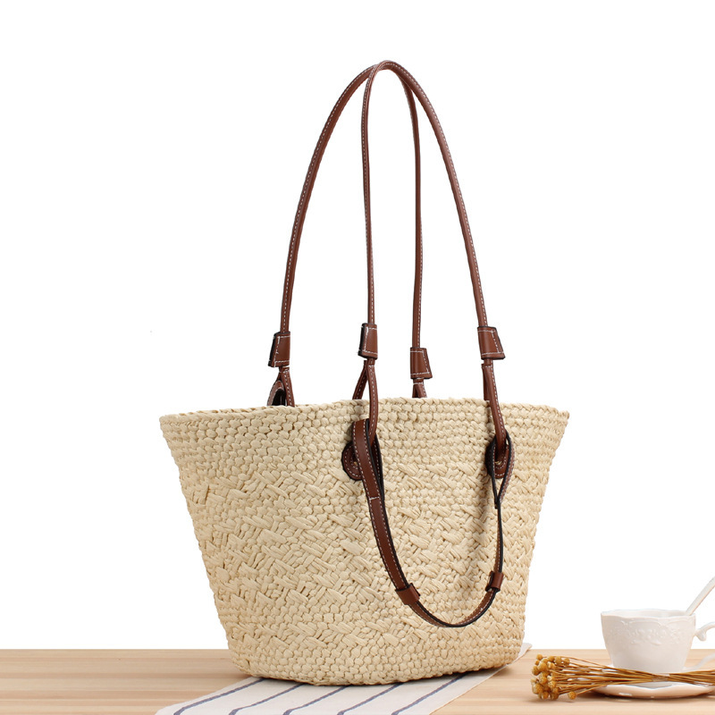 Neue mit großer Kapazität eine Schulter, europäische und amerikanische Mode, gewebte Tasche aus Papier für den Summer_voghion.com