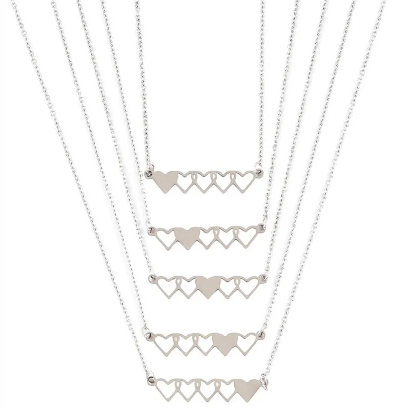 Collane con ciondolo N84D Set di sorelle con ciondolo a forma di cuore abbinato Collana con gioielli per amicizia a lunga distanza_voghion.com