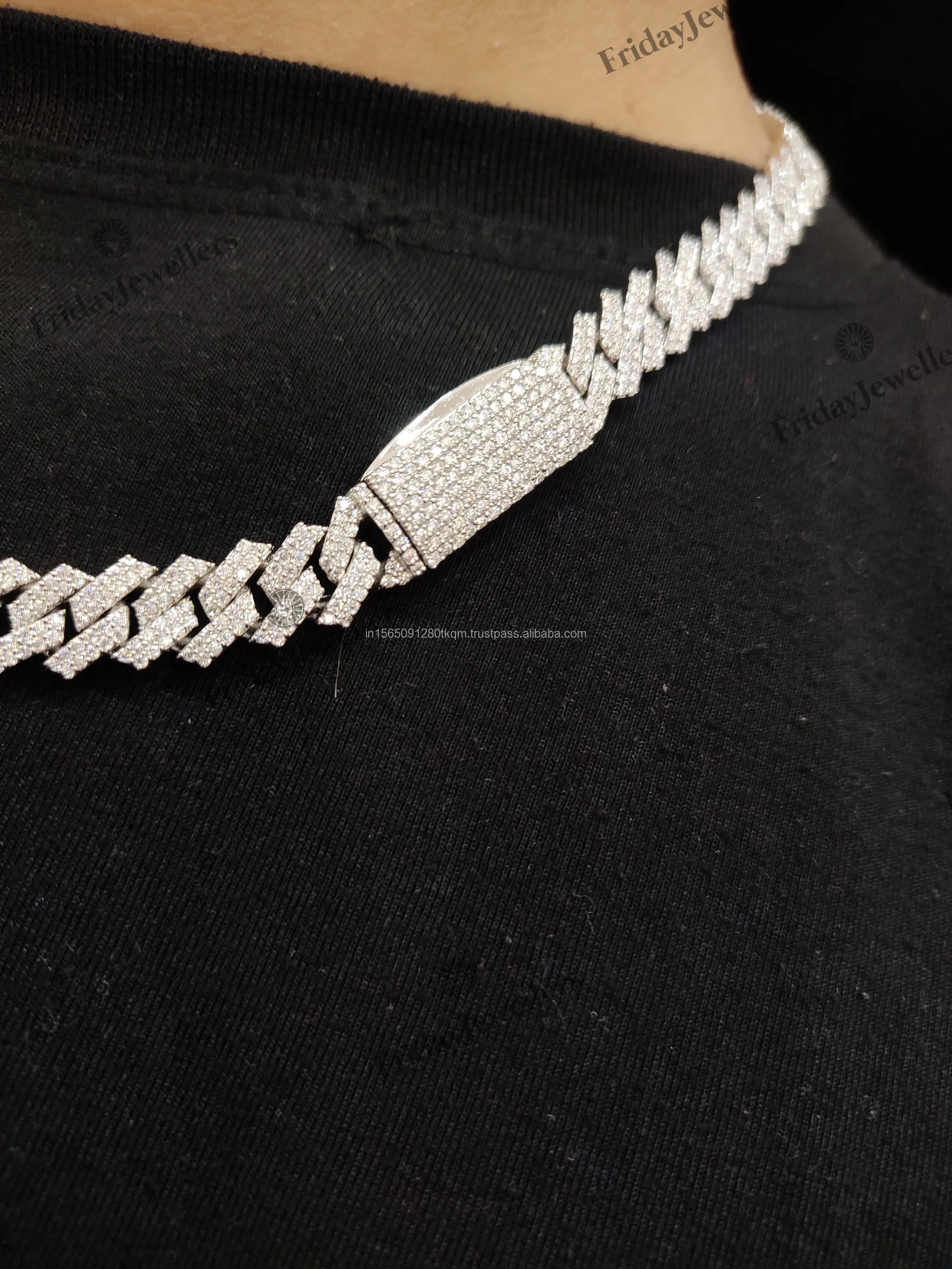 10 mm VVS Moissanit Diamant Hip Hop Miami Cuban Link Kette für Herren Hochzeitsschmuck erhältlich bei Export_voghion.com