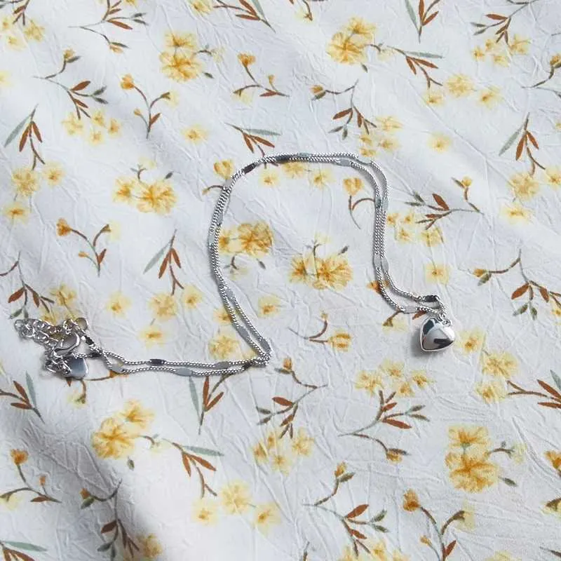 Collana con ciondolo a forma di cuore piccolo per donna, regalo, collane girocollo bohemien in metallo lucido e semplice, a catena corta, gioielli di tendenza_voghion.com
