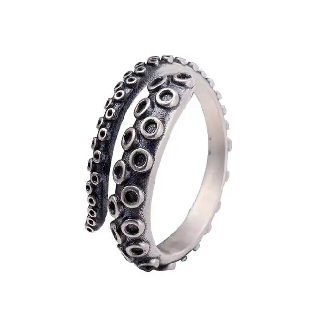 Mode Frosch Kröte Tier für Frauen Männer Künstlerisches Design Retro Öffnung Größenveränderbar Unisex Weibliche Statement Ringe Sier Farbe Geschenk_voghion.com