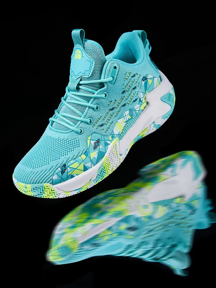 quality Hot Selg New Four Seasons Basketball Sports Breathable Elastic Blue Ball Shoes Men's High Top_voghion.com