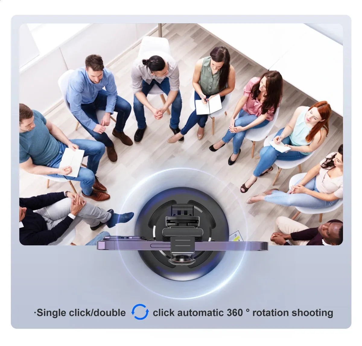 Selfieshow P02 Gimbal 360 Rotation AI Automatic Tracking Shooting Stabilizer Detachable Phone Clip Mini Selfie Stick_voghion.com