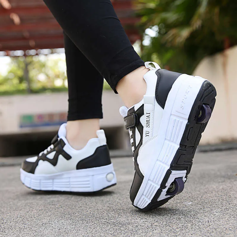Roller Sneaker Outdoor Indoor Skating Detachable Kids Skates Breathable Blade Boy Flying Shoes Gear White 32_voghion.com