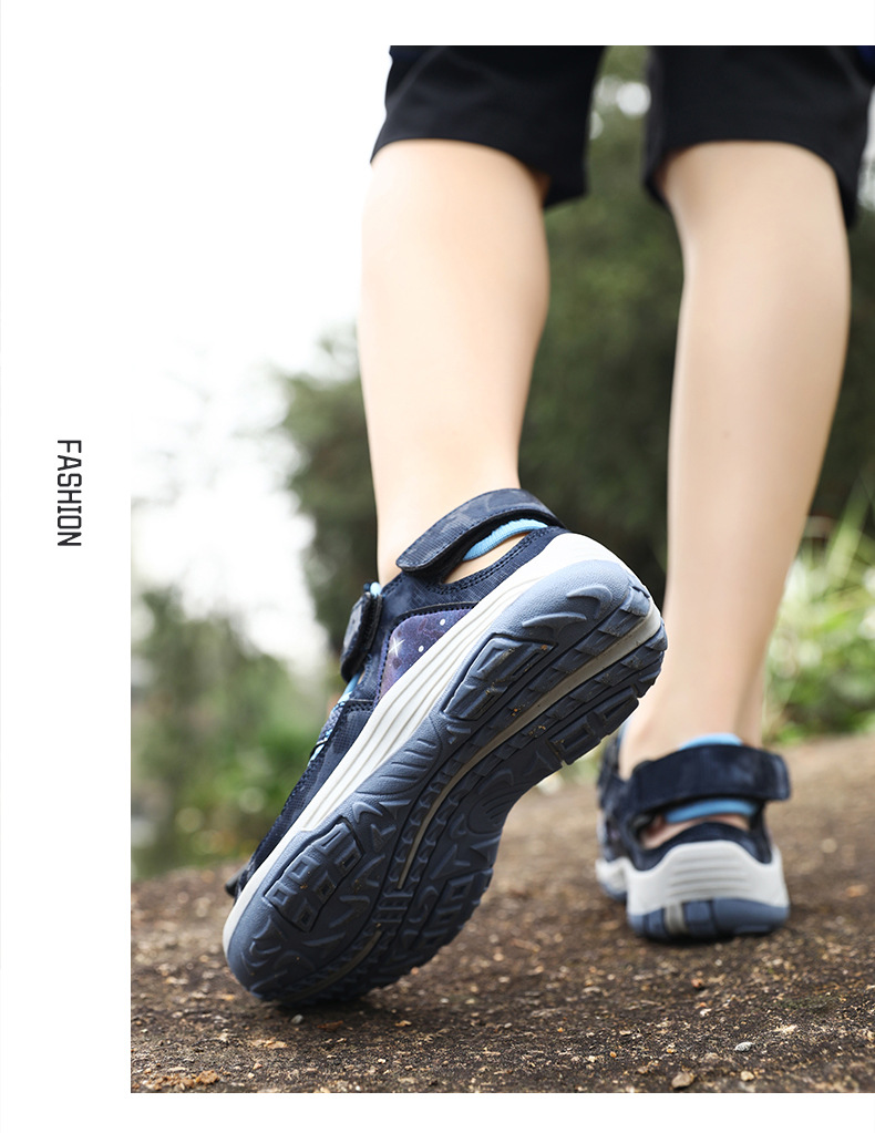 Baotou-Sandalen für Jungen 2024 Neu mit hohler, weicher Sohle, rutschfeste Kinderschuhe, Strandschuhe für Mittelschüler_voghion.com