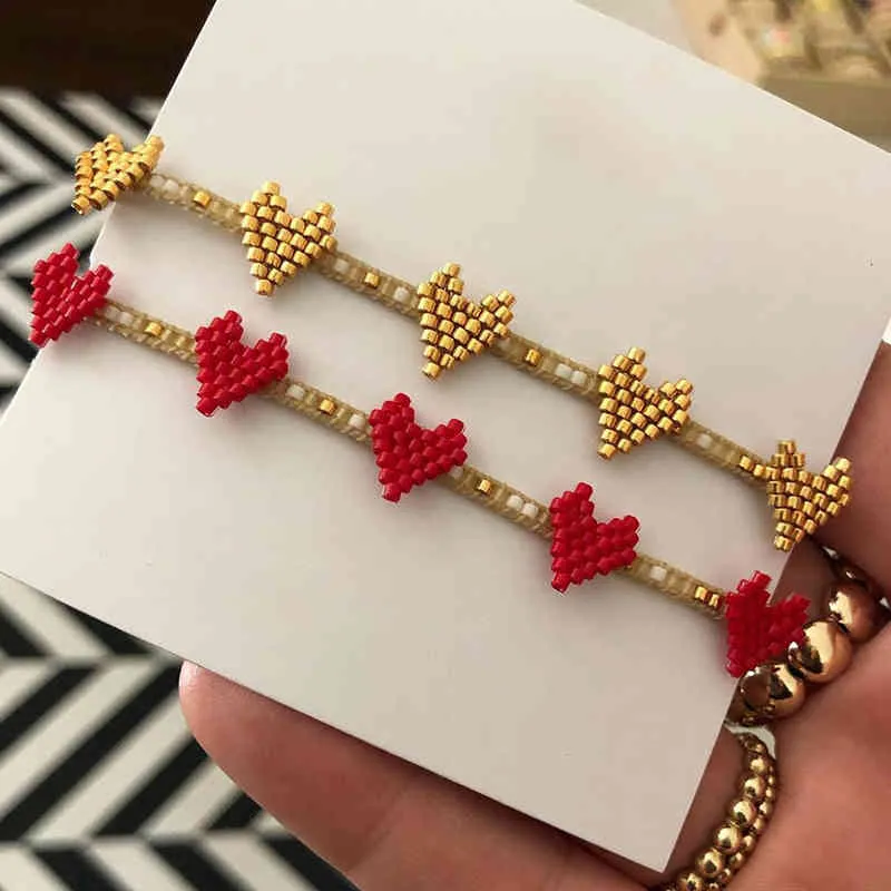 Go2boho Miyuki zapestnice za dekleta darilo zapestnica v obliki srca ženske 2022 ročno izdelan boho nakit iz perlic, tkane pulseras_voghion.com