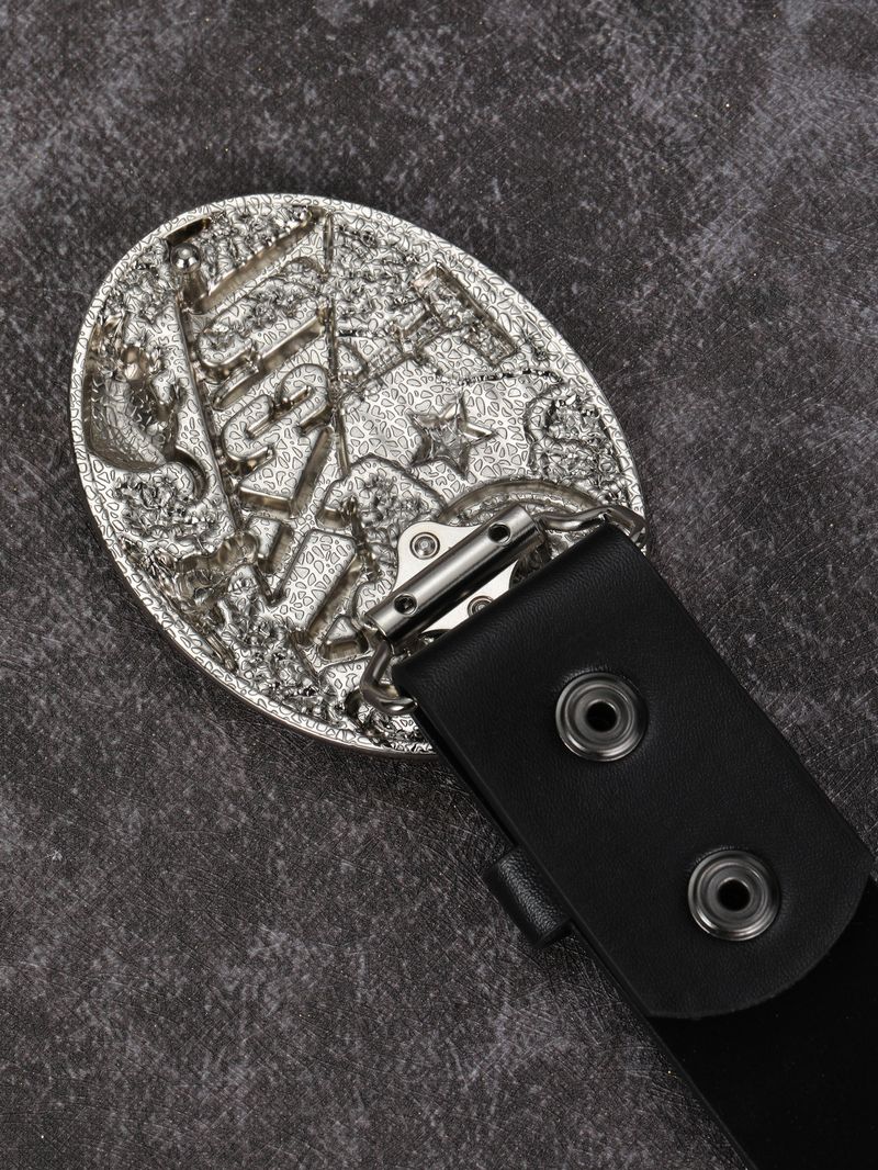 Ceinture en cuir gothique punk Y2k pour hommes et femmes, boucle en métal, sangle de taille, styliste, pantalon en jean, décorative_voghion.com